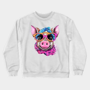 Pig with Glasses #2 Crewneck Sweatshirt